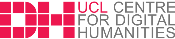 DH UCL logo, rich red